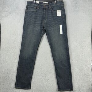 Levi Strauss Signature Gold Mens‎ Slim Straight Jeans 36X34 Blue Distressed NEW
